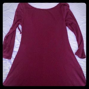 Rubbed maroon dress
